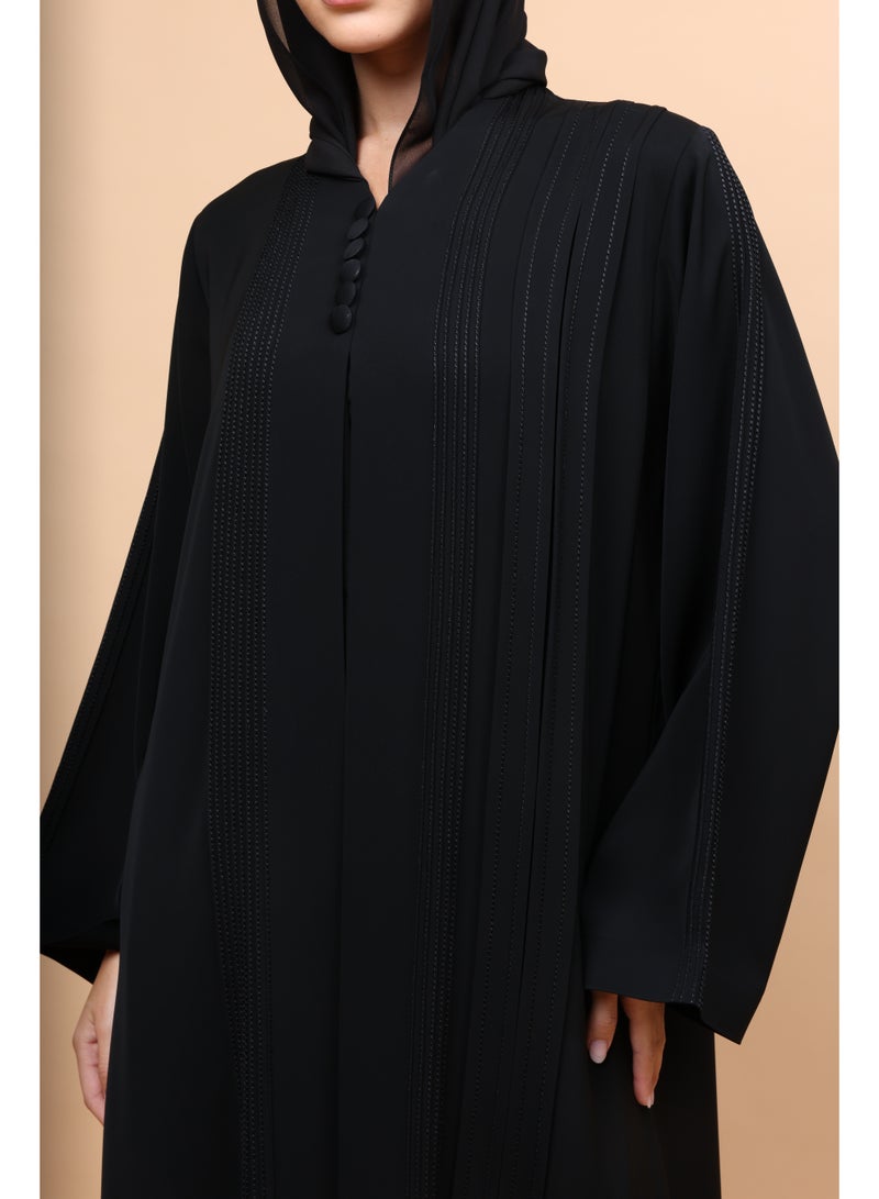 IKKXA Eclipse Pleated-Front Abaya - Image 2